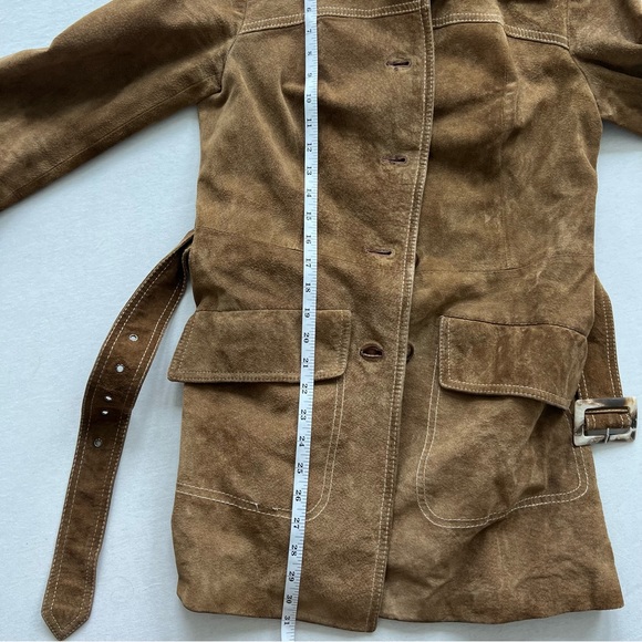 Vintage Belted Suede Trench - Picture 7 of 9